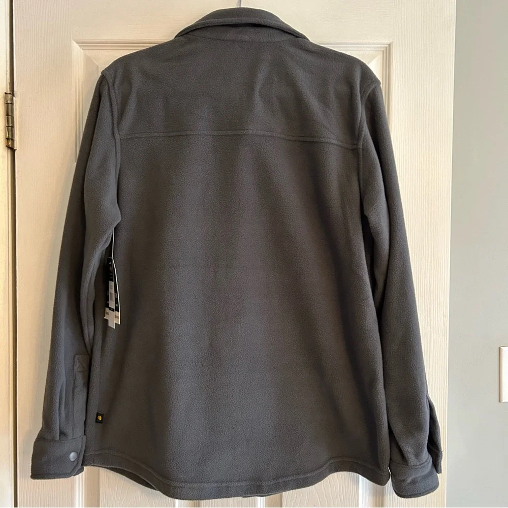 Horizon by Bass Creek Outfitters NWT Men's Gray Fleece snap Shacket size Medium - Picture 5 of 10